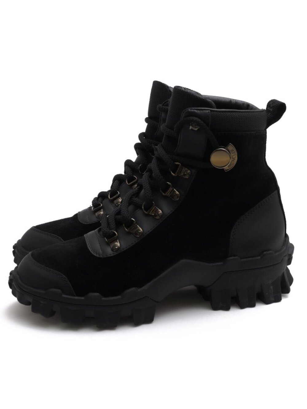 Moncler Mountain Boots Trekking Shoes Suede Leather Black Helis Ankle Hiking